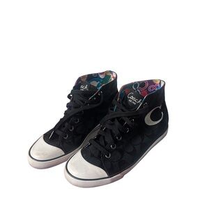Coach Black and White High-Top Sneakers